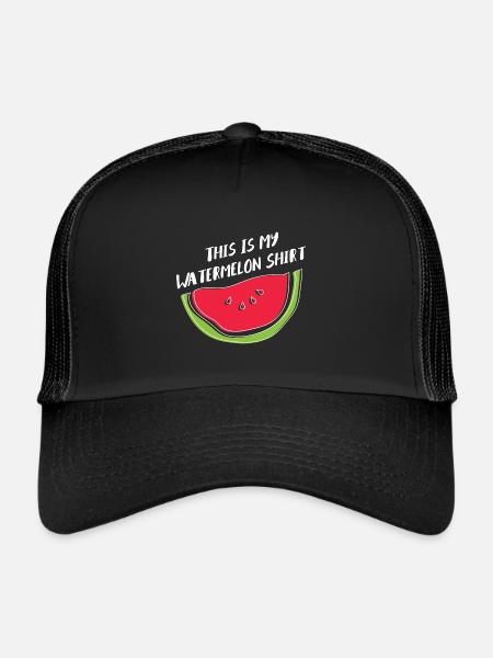 Pastèque Fruits d'été Melon tropical - Casquette trucker  - noir/noir - Devant