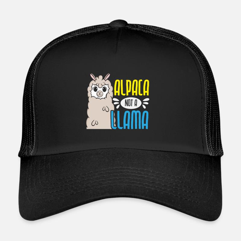 Alpaka Nicht Llama Alpakaflüsterer Bauernhoftier - Trucker Cap - Schwarz/Schwarz