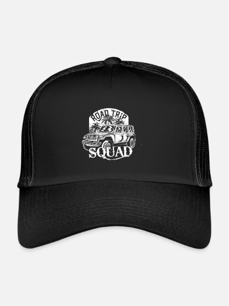 Road Trip Squad Family Traveling Tour Vacation - Trucker Cap - black/black - Front