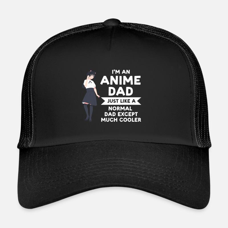 Anime dad Anime Anime Merch Geschenk - Trucker Cap - Schwarz/Schwarz