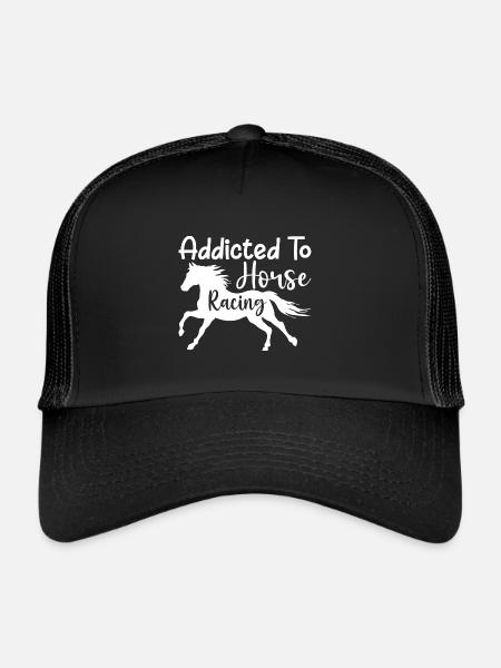 Accro aux courses hippiques - Barrel Equestrians - Casquette trucker  - noir/noir - Devant