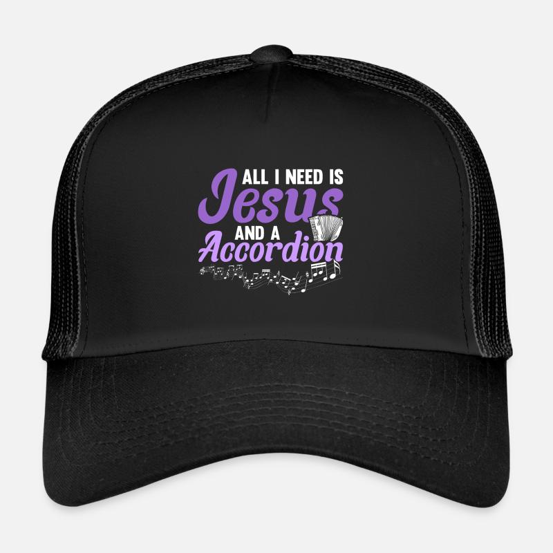 Akkordeon Polka Ziehharmonika Quetschkommode Trucker Cap