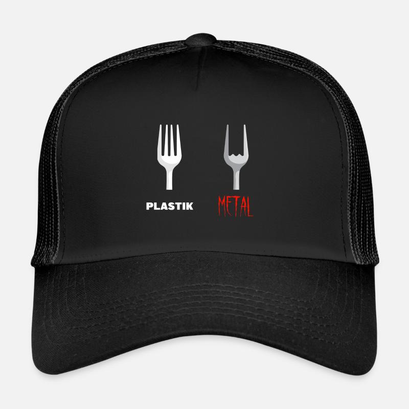 Gabel Plastic Metal Musik - Trucker Cap - Schwarz/Schwarz