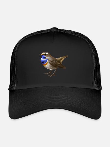 Bluethroat Bird - Trucker Cap - black/black - Front