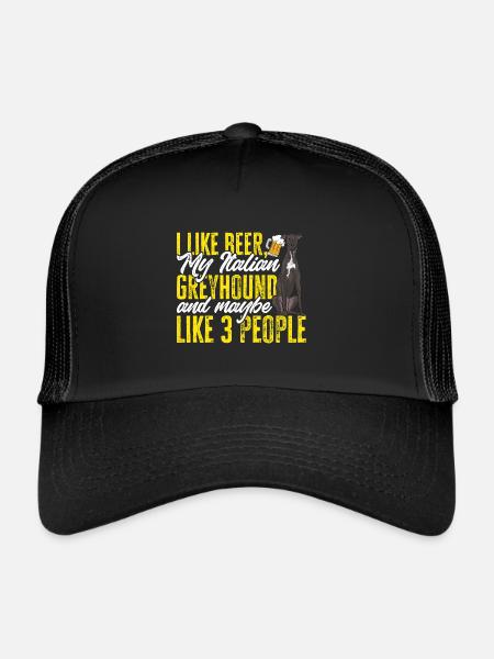 Lévrier italien Greyhound Chiens - Casquette trucker  - noir/noir - Devant