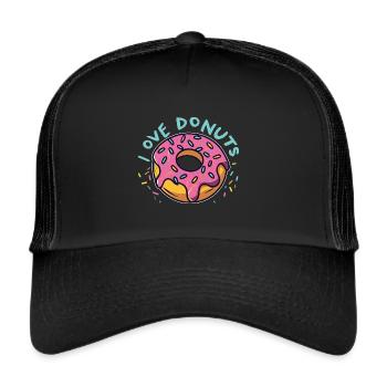 Donut Passion - Love, Life, Donuts! - Trucker Cap - black/black - Front