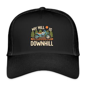 Downhill Biker - Freedom on Two Wheels - Trucker Cap - black/black - Front