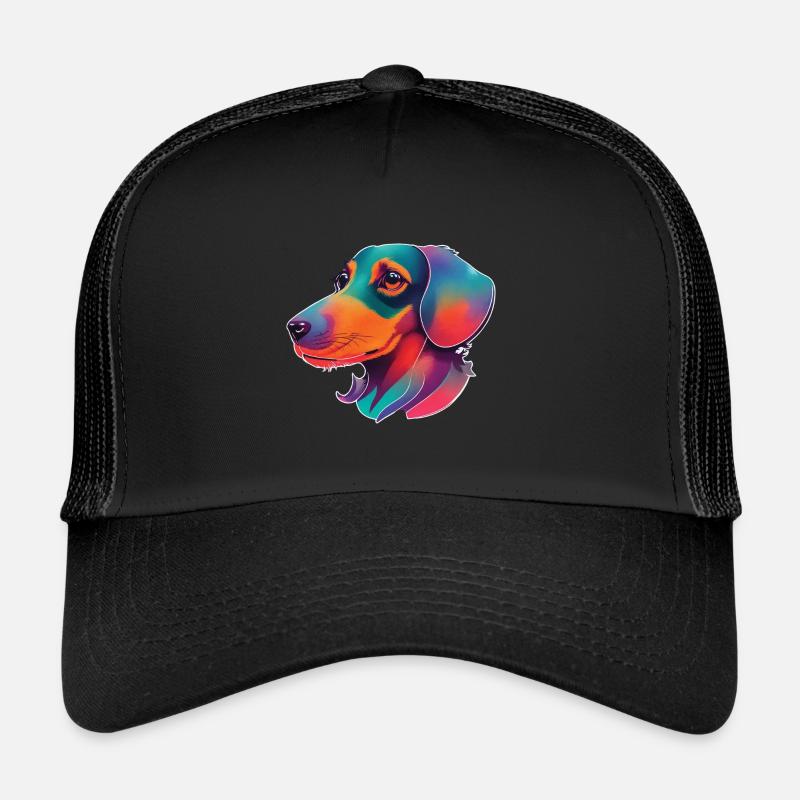 Colorful Dachshund Dogs Artwork Trucker Cap