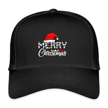 Christmas Santa Claus Gingerbread Reindeer Winter - Trucker Cap - black/black - Front