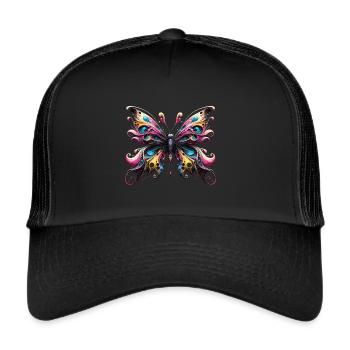 Visionary Wings Surrealist Butterfly - Trucker Cap - black/black - Front