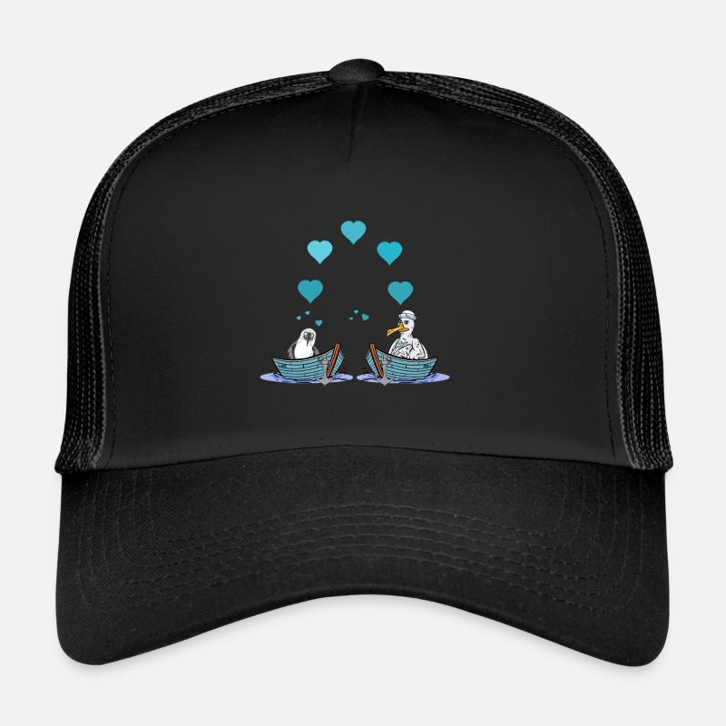 Möwen Möwe Liebe Herz Valentin Seemann Boot Trucker Cap