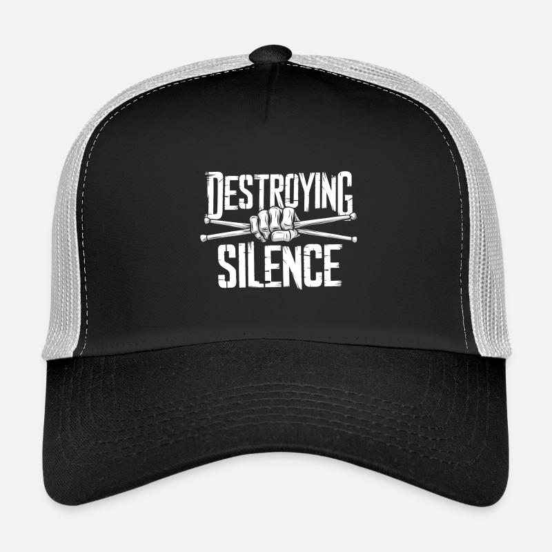 Drumsticks in Bone Hands Drummer Motif Trucker Cap
