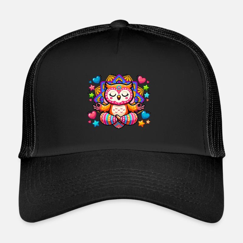 Meditierende Eule Mandala Yoga Meditation Trucker Cap
