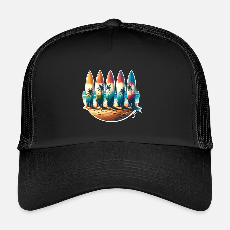 Surfen Surfer - Trucker Cap - Schwarz/Schwarz