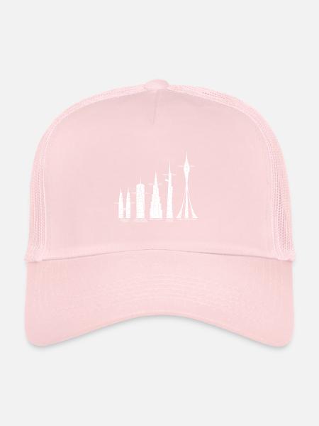 Tallest Skyscrapers Clouds Buildings Mega Towers - Trucker Cap - pale pink - Front
