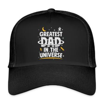 Father's Day Gift Greatest Dad In The Universe - Trucker Cap - Schwarz/Schwarz - Vorne