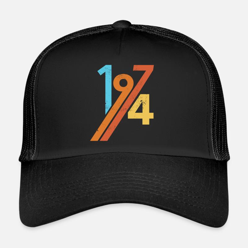 1974 - Casquette trucker - noir/noir