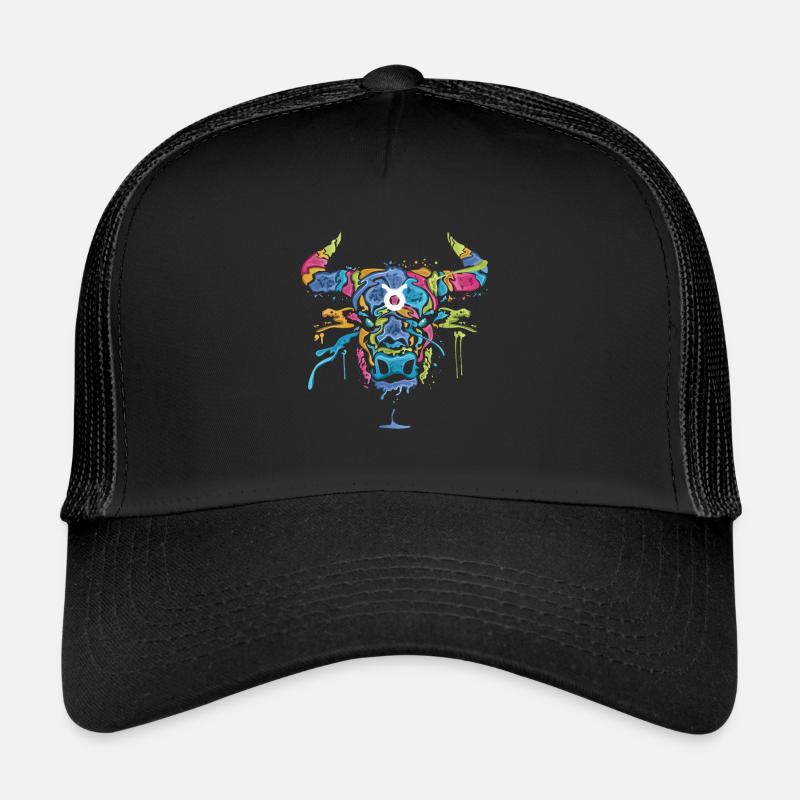 Sternzeichen Stier Geburtstag Zodiac Geschenk - Trucker Cap - Schwarz/Schwarz