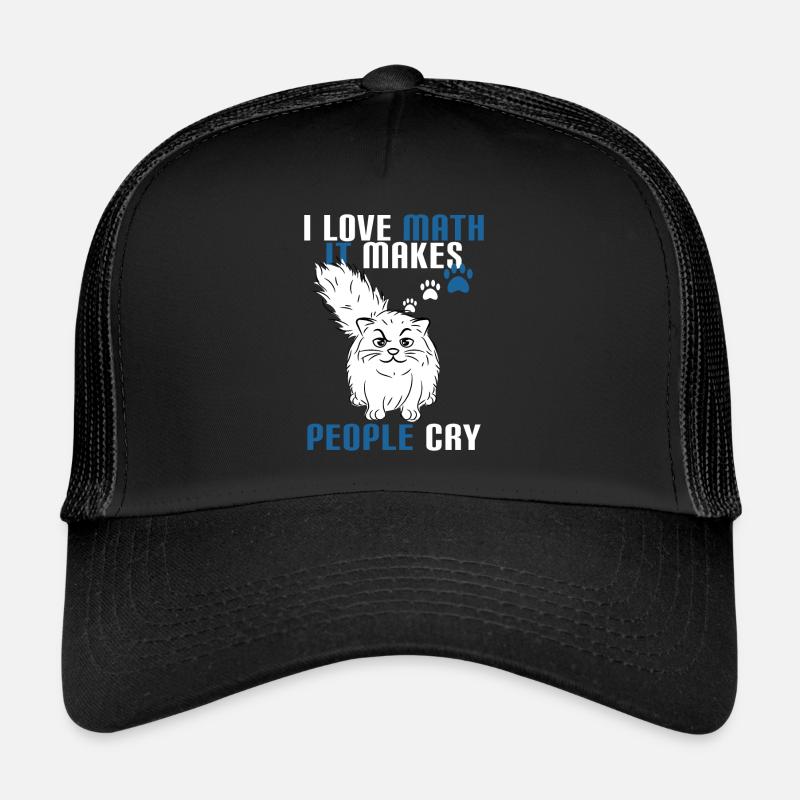 Kreatives T-Stück Design mit Text "Ich liebe Mathe es - Trucker Cap - Schwarz/Schwarz