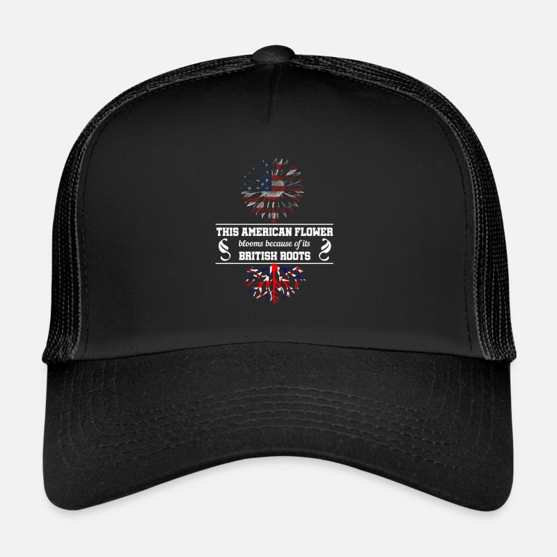 American sunflower. British roots - Trucker Cap - black/black