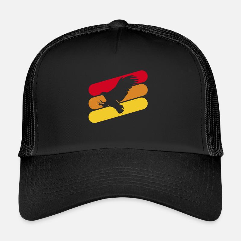 Adler, Falke, Vogel - Trucker Cap - Schwarz/Schwarz