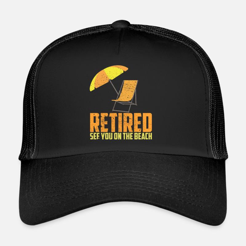 Retraite plage de chaises longues - Casquette trucker  - noir/noir