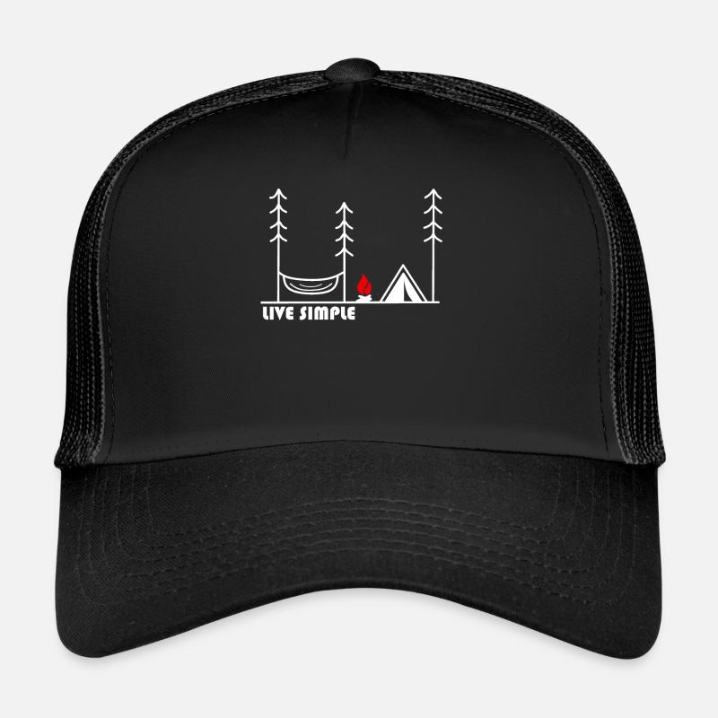 Live simple Camping Camper Gift Trucker Cap
