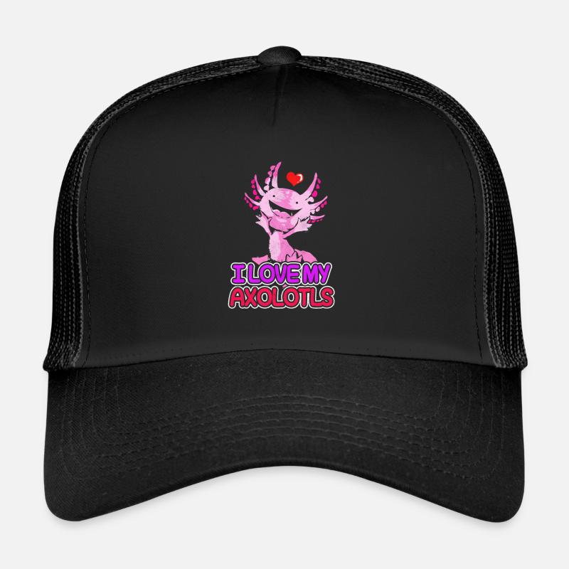 Axolotl - Trucker Cap - Schwarz/Schwarz