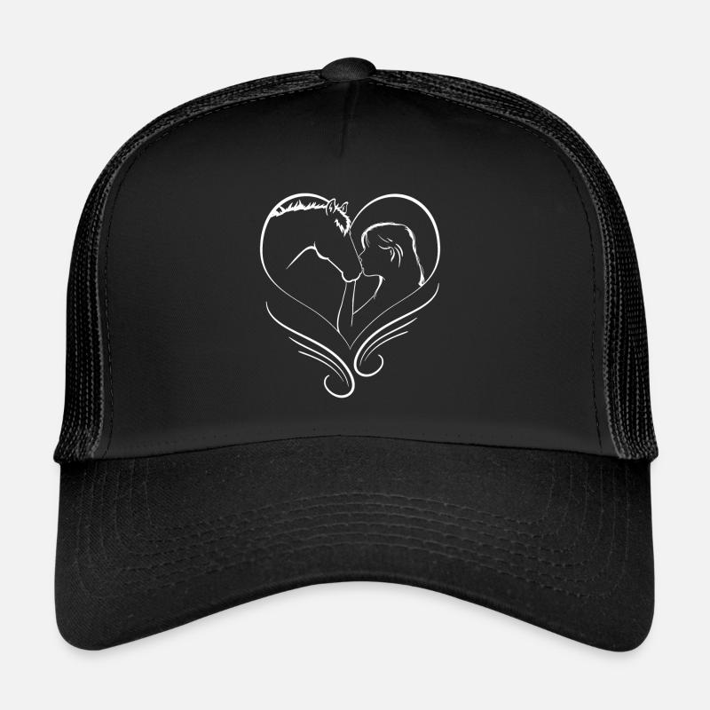 Frau küsst Pferd Silhouette Trucker Cap