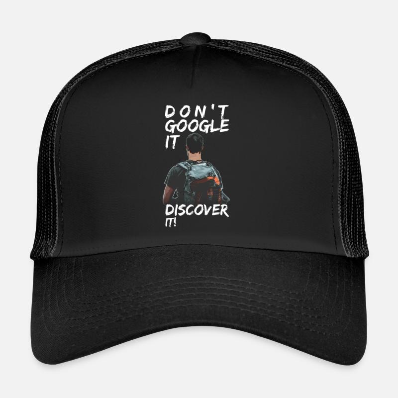 Reise T- Shirt für Backpacker Geschenkidee - Trucker Cap - Schwarz/Schwarz