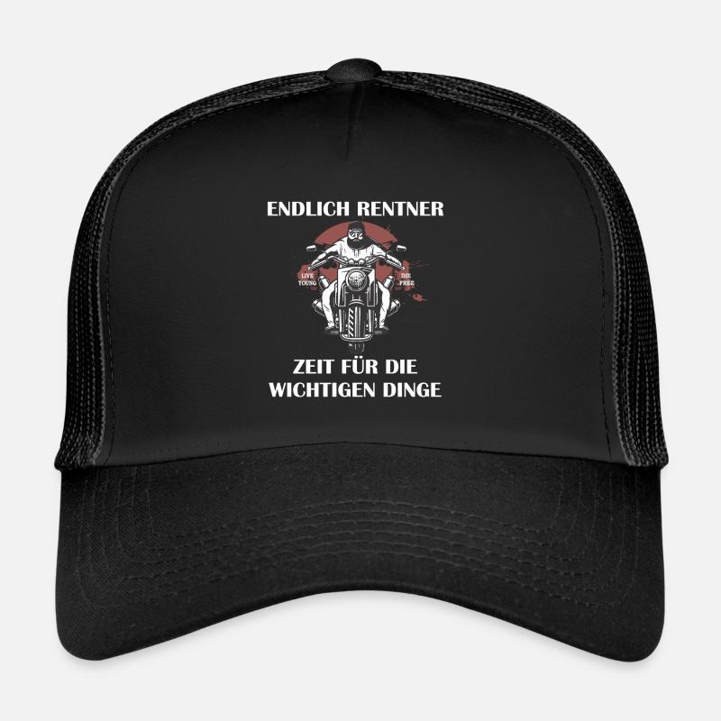 Rentner Motorrad Motorradfahrer - Trucker Cap - Schwarz/Schwarz