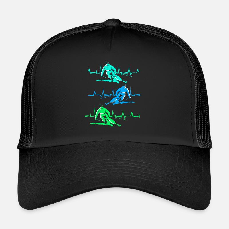 Skiing Skiing Skiing Skiing Skiing - Trucker Cap - black/black
