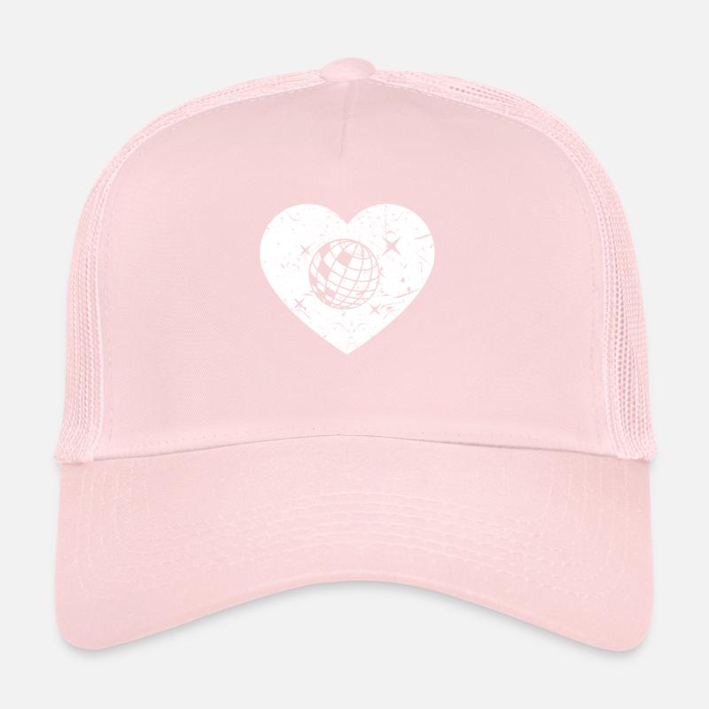 Disco ball disco dance love heart Casquette trucker 