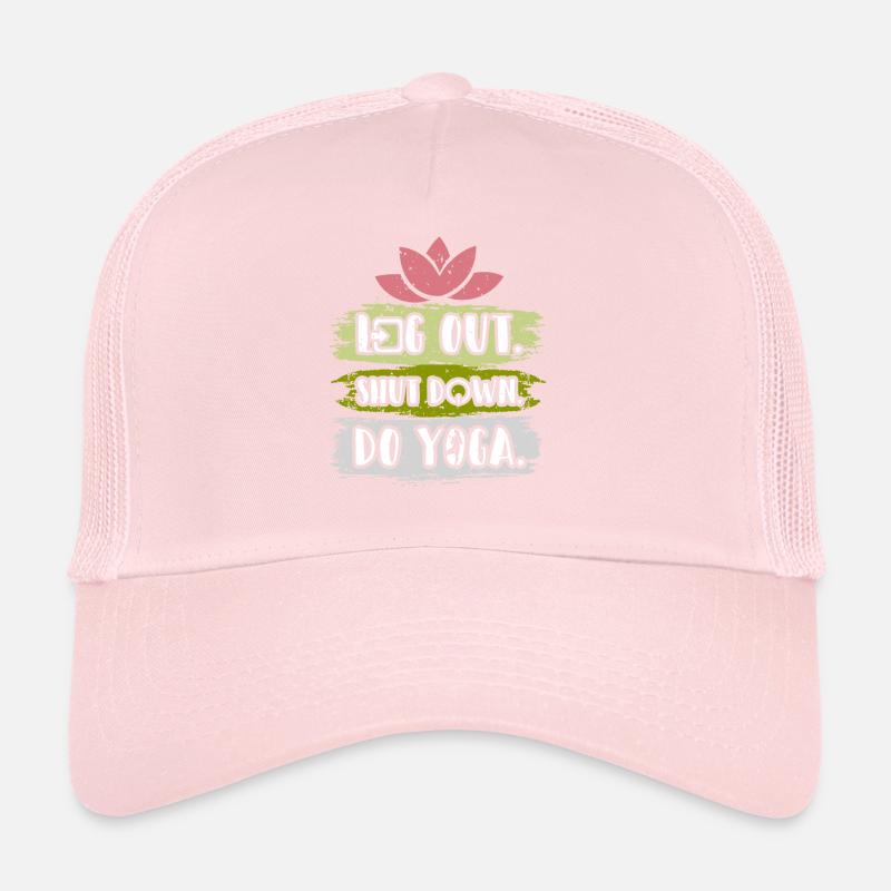 Logout Shutdown Do Yoga Trucker Cap