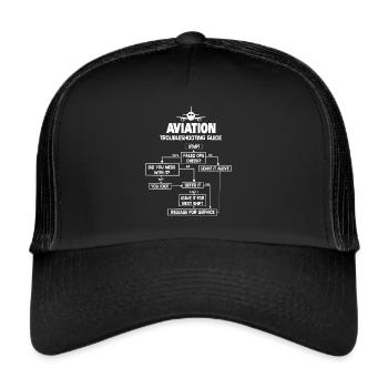 Aviation Troubleshooting Guide Airplane Gift Shirt - Trucker Cap - black/black - Front