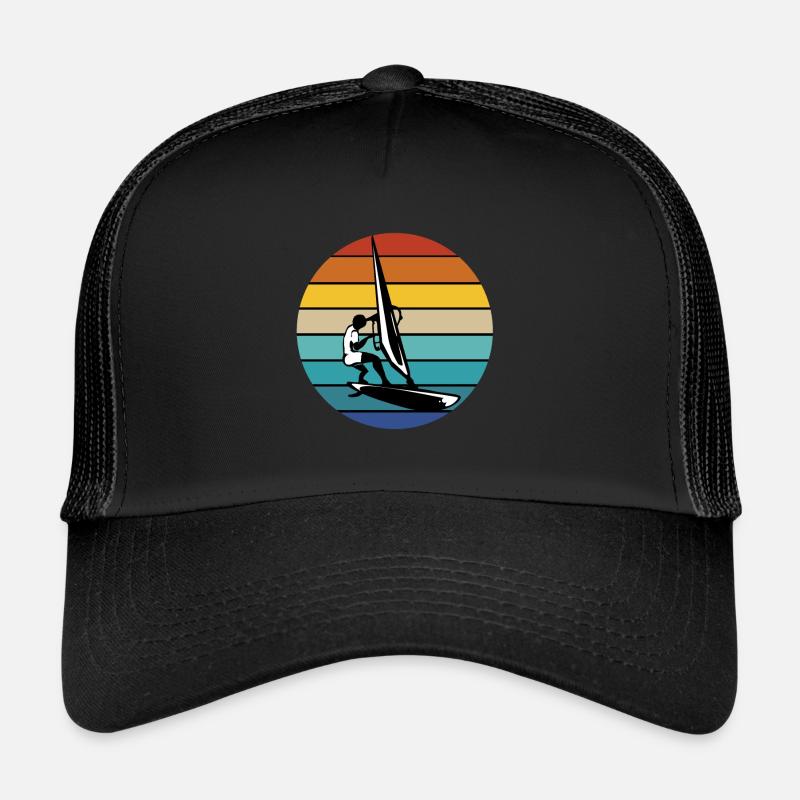 Windsurf Windsurfen Windsurfing Wassersport Surf - Trucker Cap - Schwarz/Schwarz