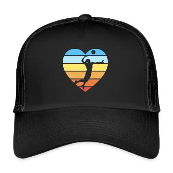 Beach Volleyball - Trucker Cap - Schwarz/Schwarz - Vorne
