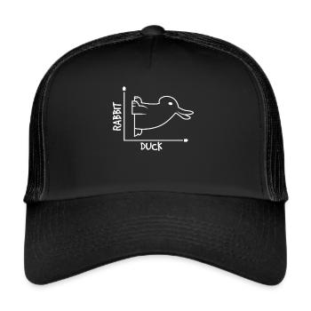 Optische Täuschung Hase Ente - Trucker Cap - Schwarz/Schwarz - Vorne