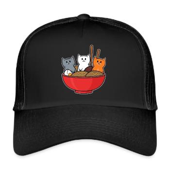 Ramen Cats Japan - Trucker Cap - black/black - Front