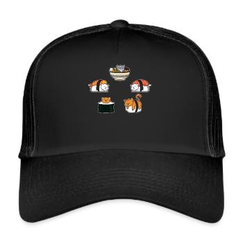 Cats Sushi Ramen - Trucker Cap - black/black - Front
