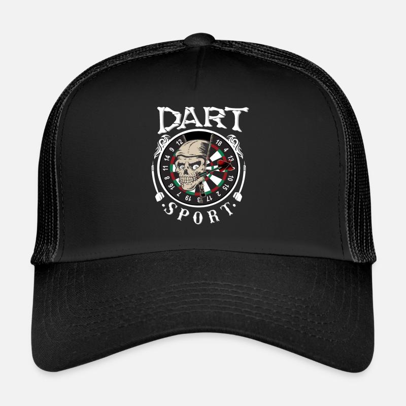 Dart Sport Darts Spruch - Trucker Cap - Schwarz/Schwarz