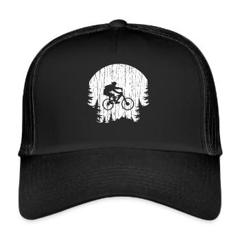 Mountainbiken - Trucker Cap - Schwarz/Schwarz - Vorne