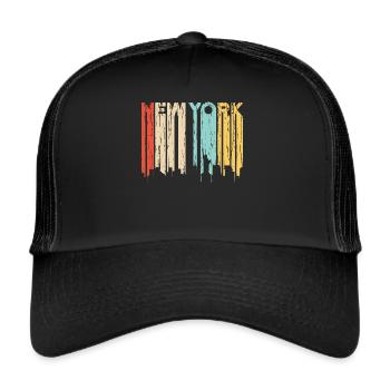 New York - Casquette trucker  - noir/noir - Devant