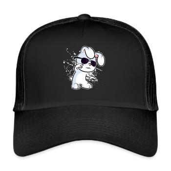 Cooler Hase - Trucker Cap - Schwarz/Schwarz - Vorne
