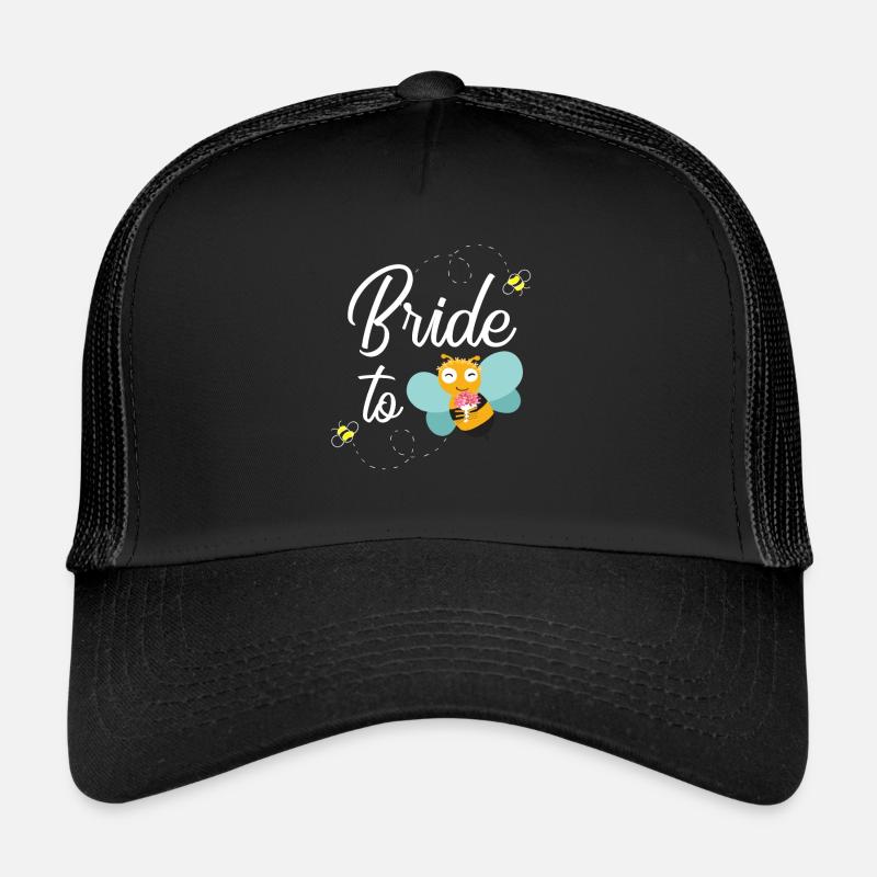Bride to Bee Biene Imker Hochzeit Braut Geschenk - Trucker Cap - Schwarz/Schwarz