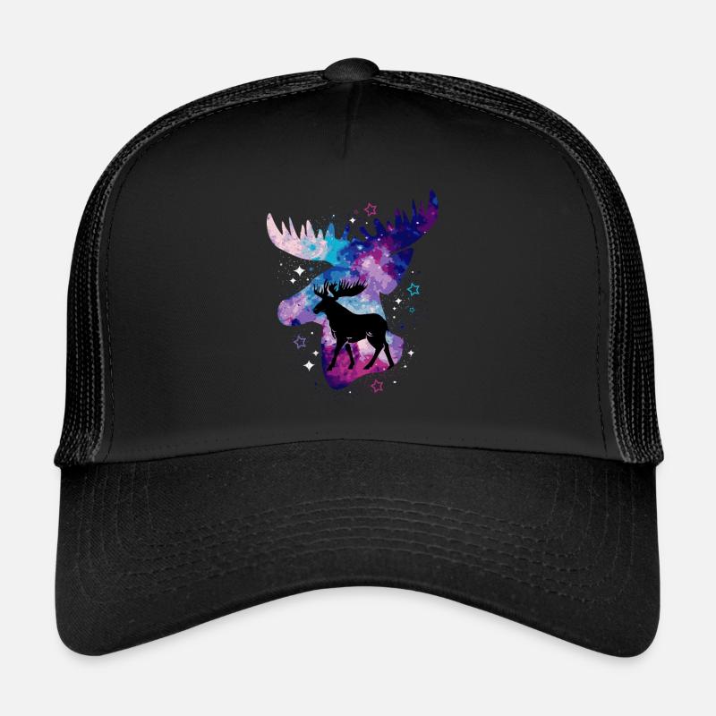 Elch - Trucker Cap - Schwarz/Schwarz