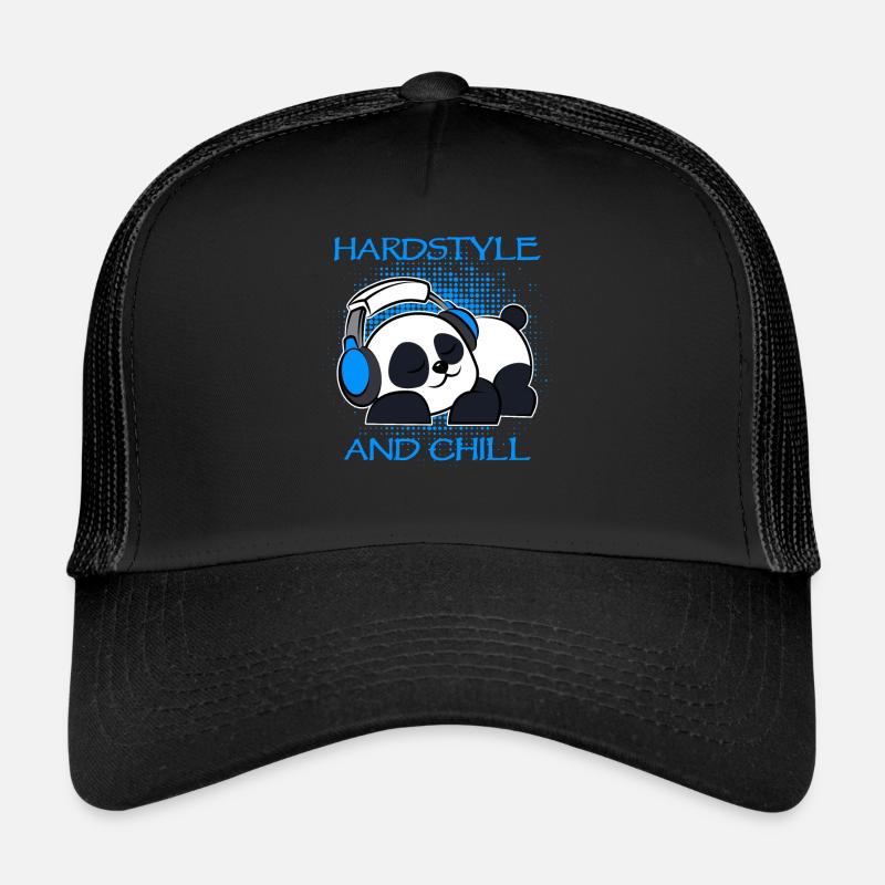 Hardstyle Panda - Casquette trucker  - noir/noir