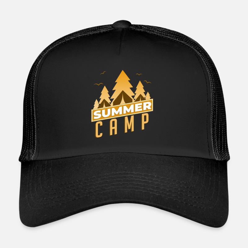 Summer Camp Sommer Camp Zelten Camping Lagerfeuer - Trucker Cap - Schwarz/Schwarz