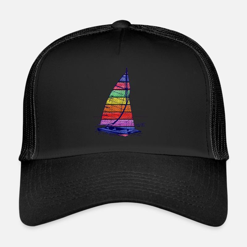 Katamaran Regenbogen Freiheit - Trucker Cap - Schwarz/Schwarz