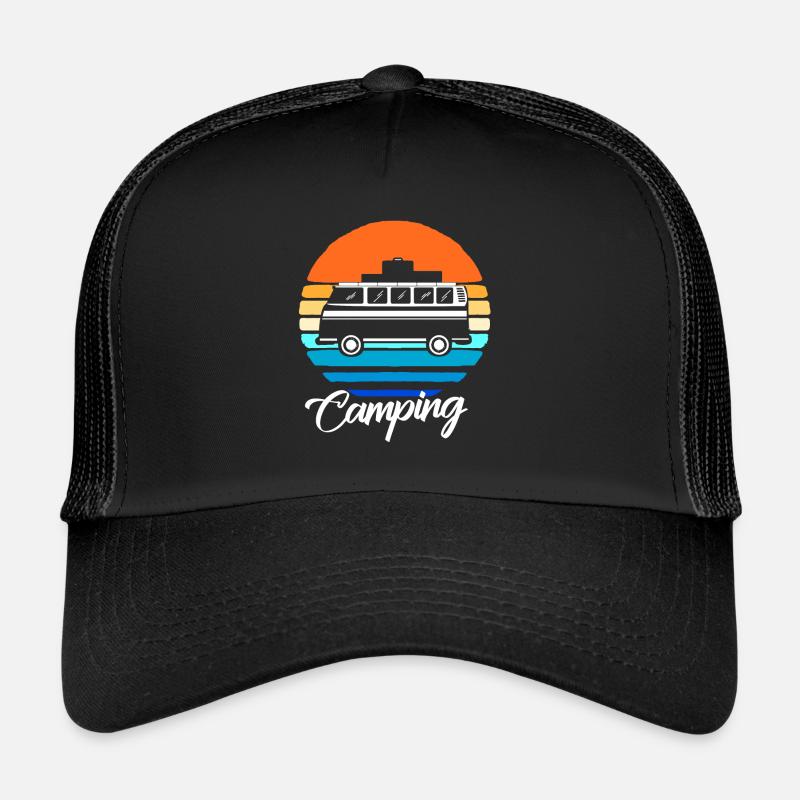 Camping Camping Camper Camper Vacances Vacances Forêt Casquette trucker 